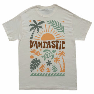 Turtle palms t-shirt - natural