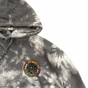 Throwback tie-dye scrunch Hoody - charcoal