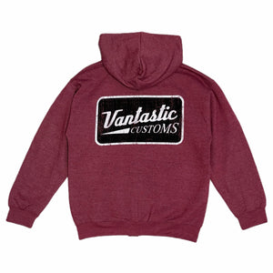 Customs Zip-Up Hoody - Heather wine