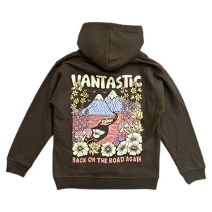 Kids Back On The Road Again Hoody - Khaki