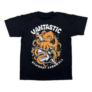 Kids Shark Attack T-shirt - Black