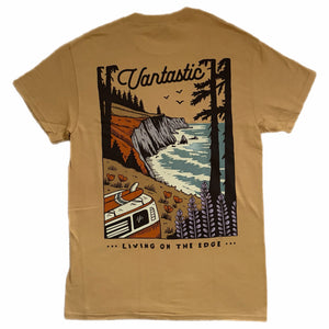 Living on the edge T-shirt - gold