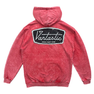 Stitch deluxe Acid wash Hoody - red