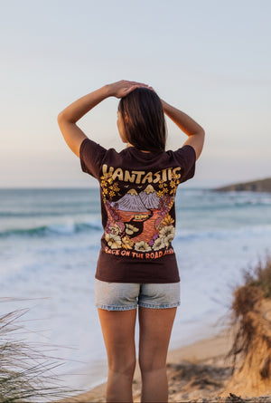 Back on the road again t-shirt - Dark brown