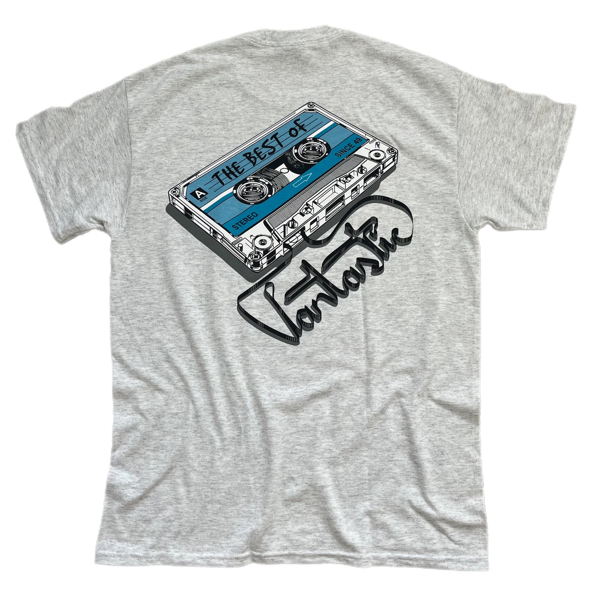 Mix Tape Short Sleeve T-shirt - Heather Grey - Vantastic