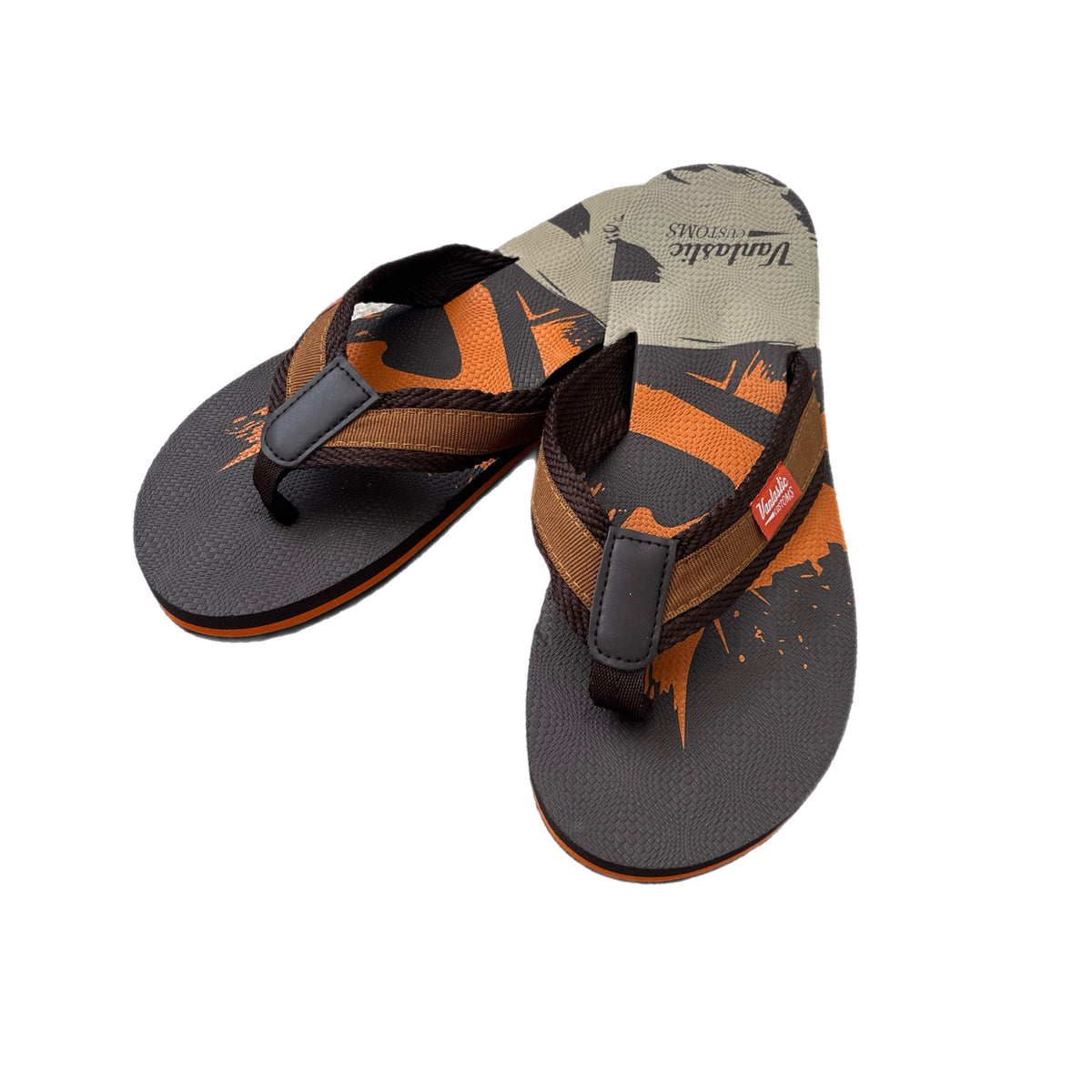 Men's flip-flops Chocolate/Sand/Orange