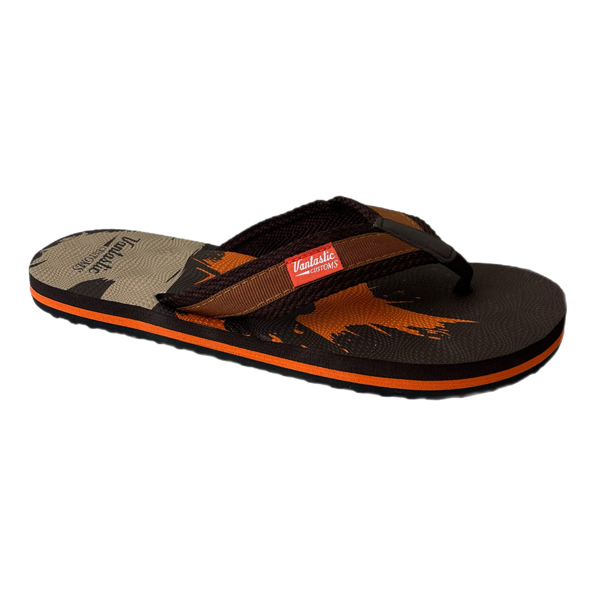 Men's flip-flops Chocolate/Sand/Orange