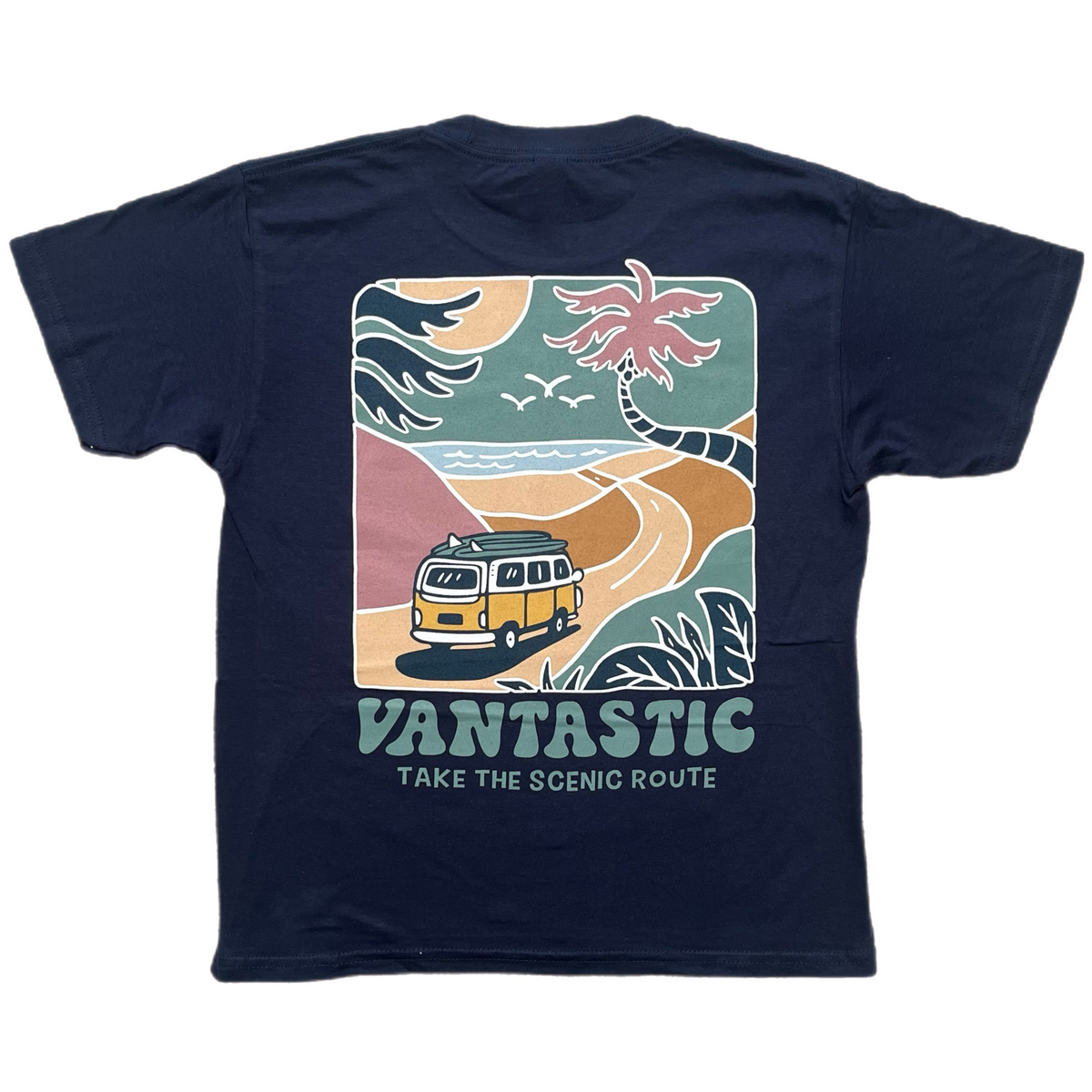 Kids take the scenic route T-shirt - navy