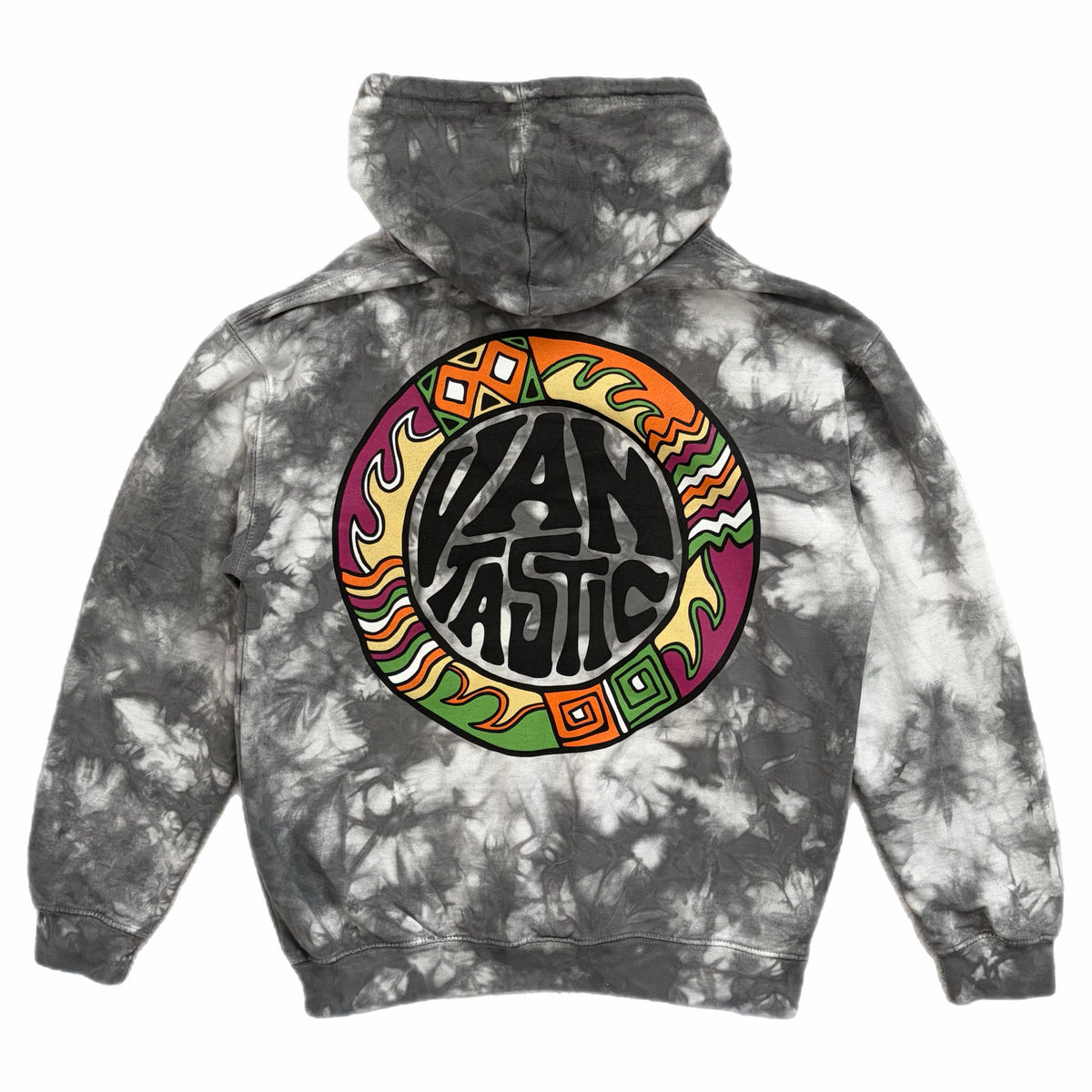Throwback tie-dye scrunch Hoody - charcoal