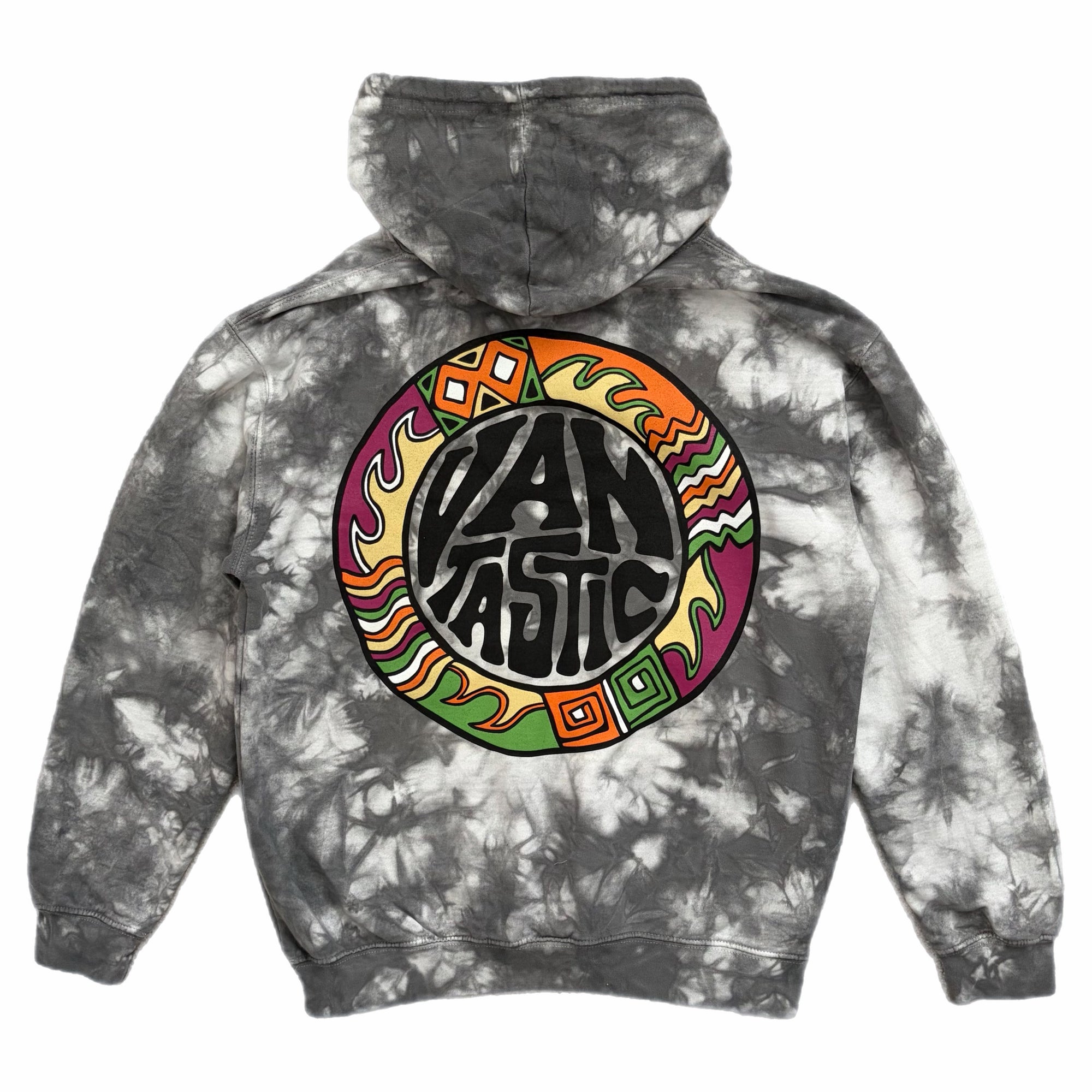 Throwback tie-dye scrunch Hoody - charcoal
