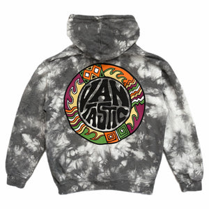 Throwback tie-dye scrunch Hoody - charcoal