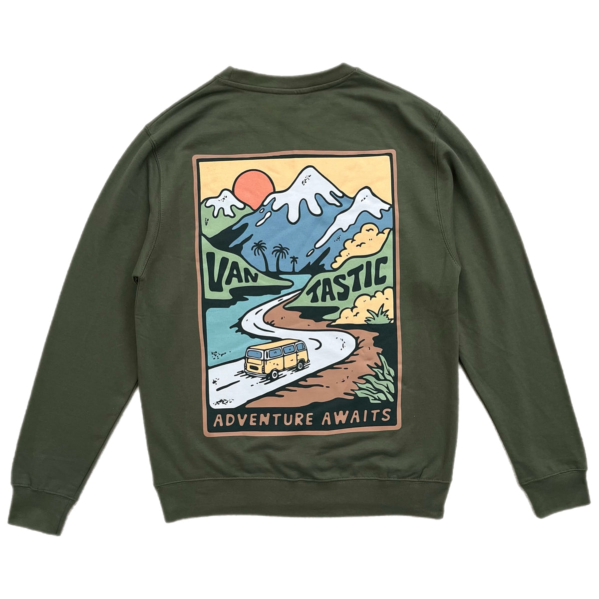 Adventure awaits sweatshirt - army green