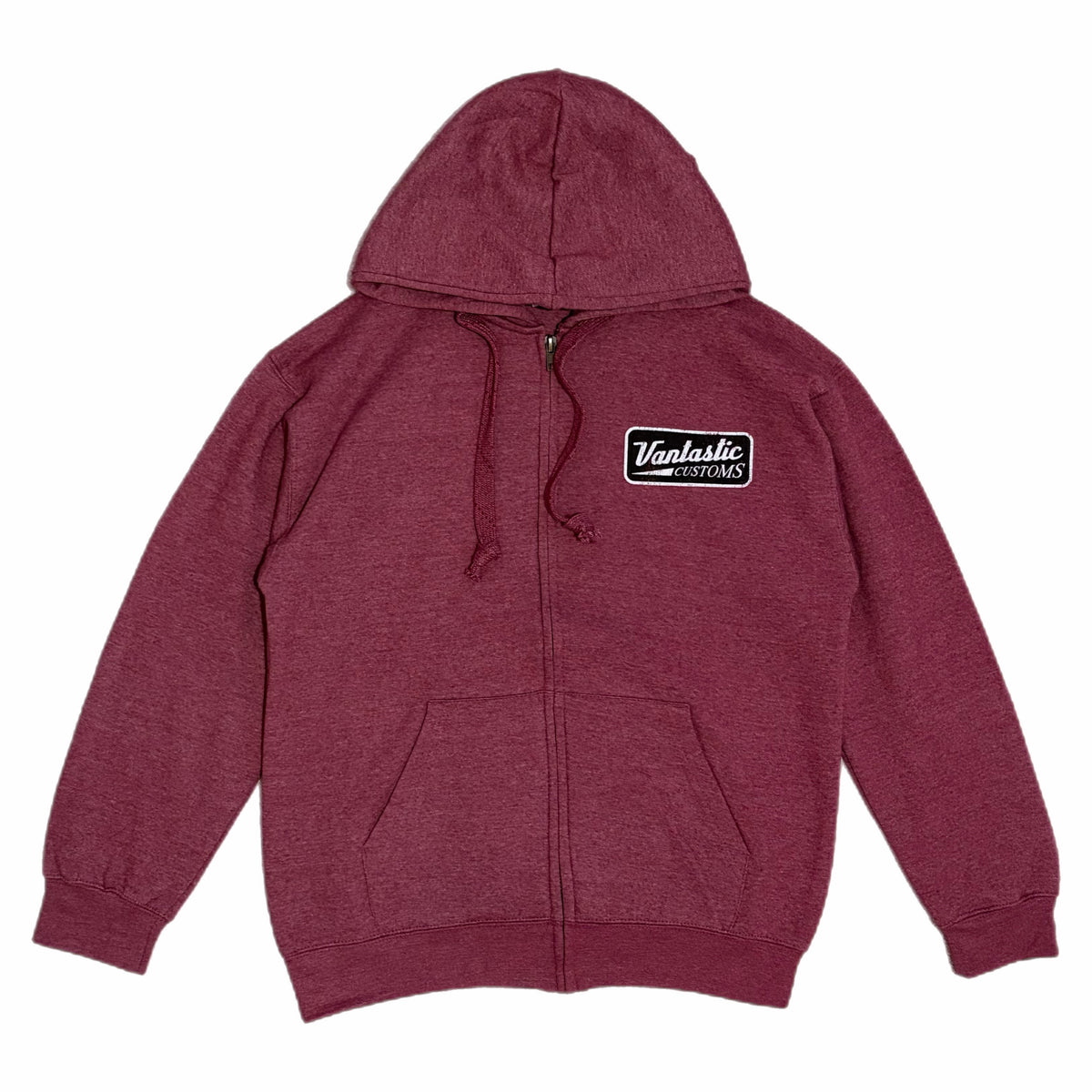 Customs Zip-Up Hoody -  Heather wine