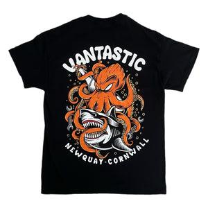 Shark Attack T-Shirt - Deep Black