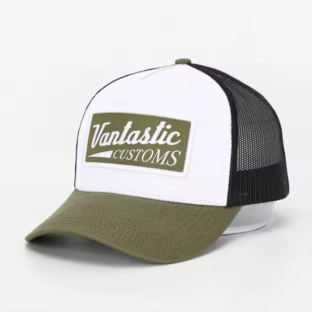 Customs Patch Trucker Cap - white/khaki/black