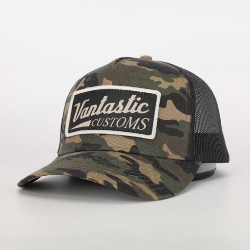 Customs Patch trucker cap - green camo/black