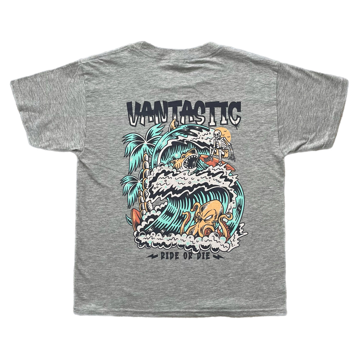 Kids ride or die T-shirt - heather grey