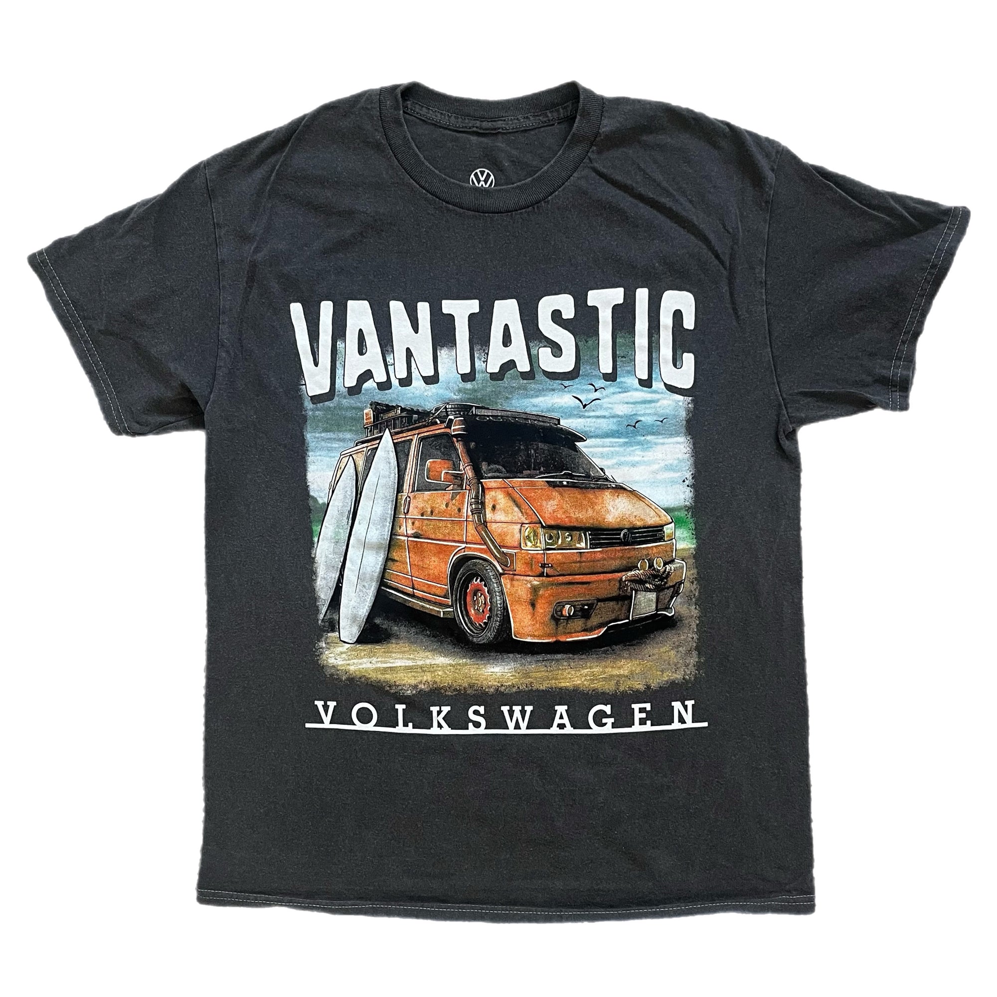 VW "OUTCASTER" T-SHIRT - CHARCOAL SURF WASH