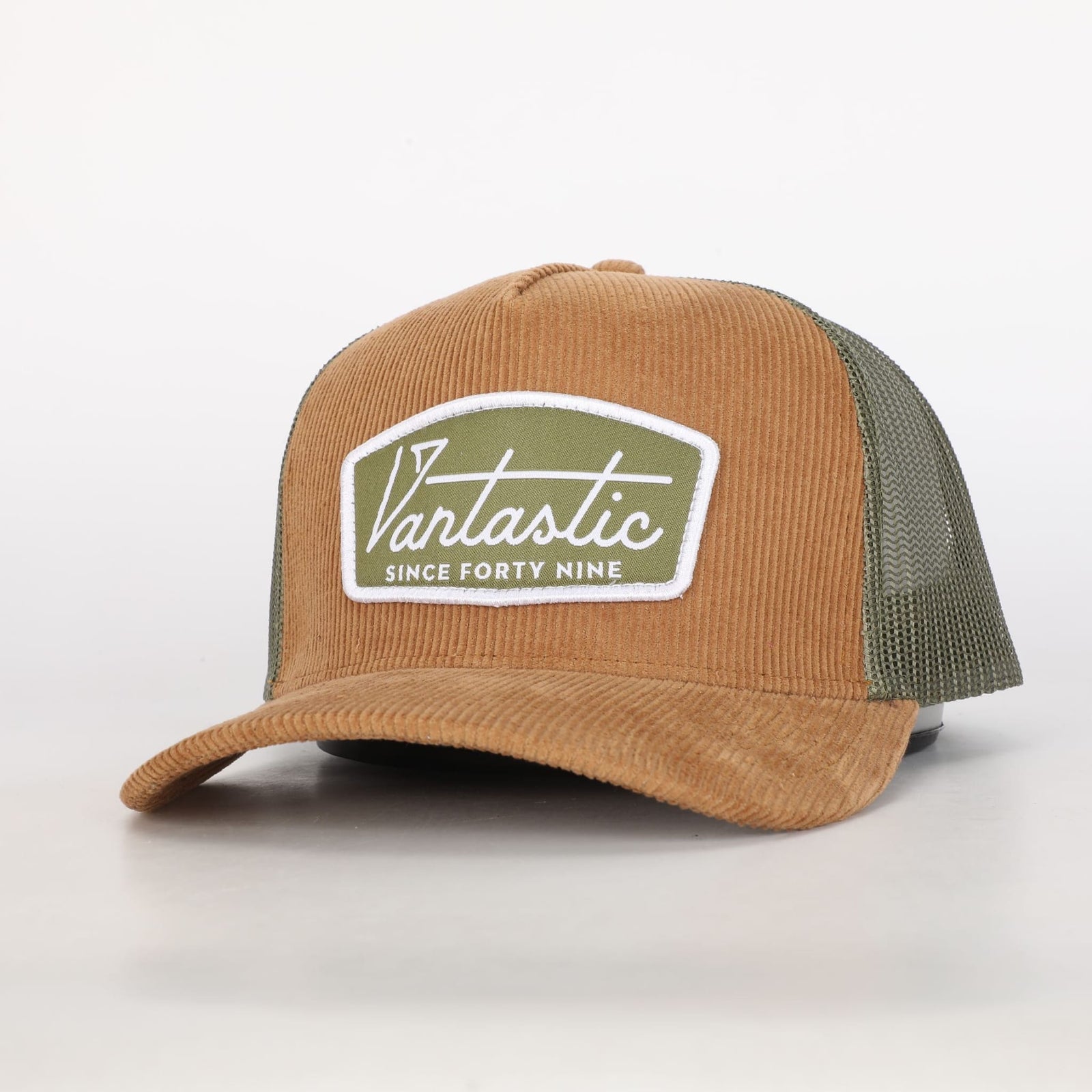 Deluxe Patch Cord Trucker Cap - Tan/Army Green
