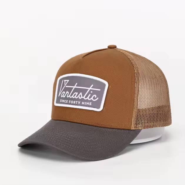 Deluxe Patch Trucker Cap - brown/grey