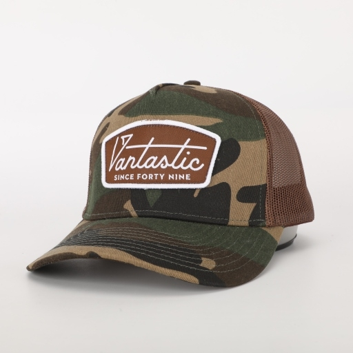 Deluxe patch trucker cap - brown/green camo