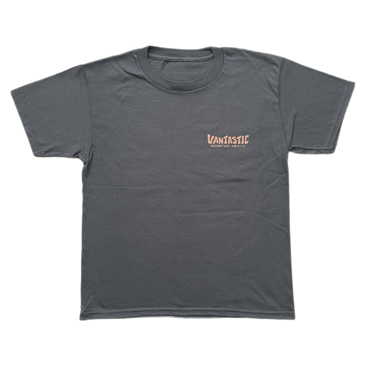 Kids adventure awaits T-shirt - charcoal