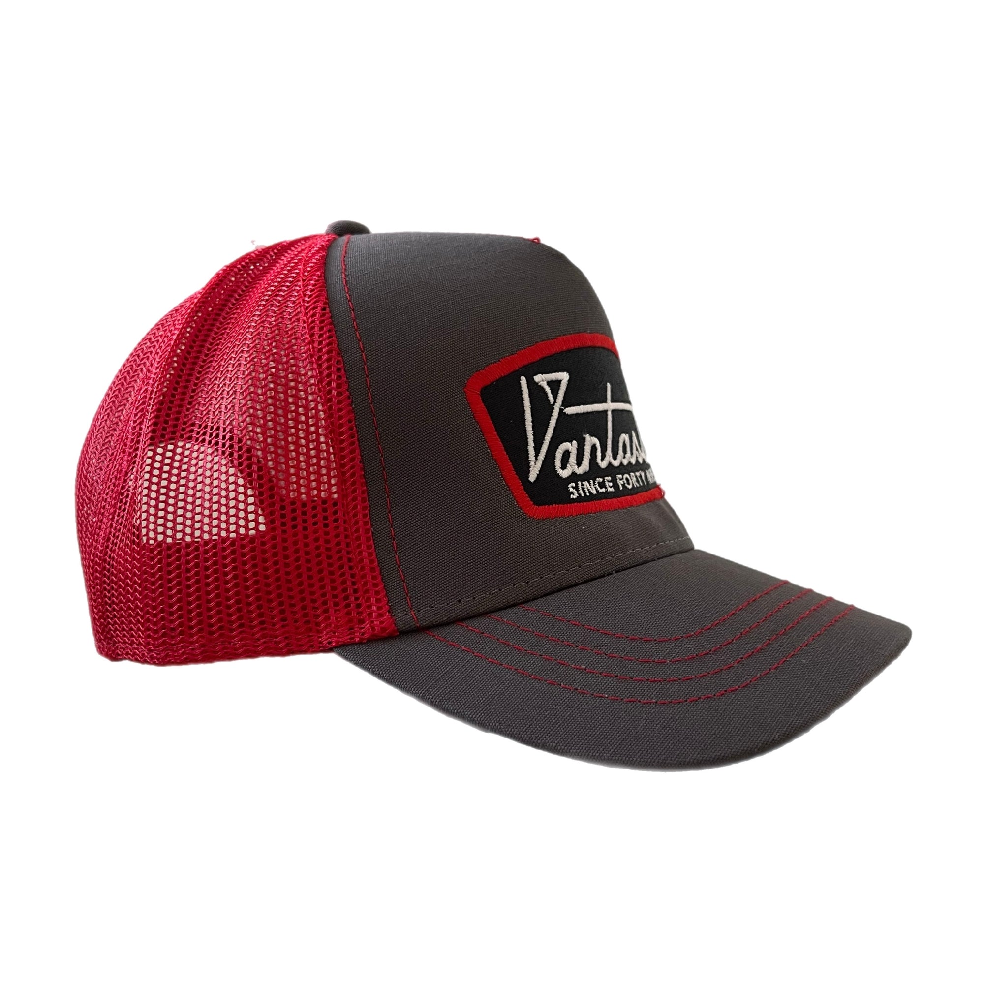 Deluxe Trucker cap - charcoal/red