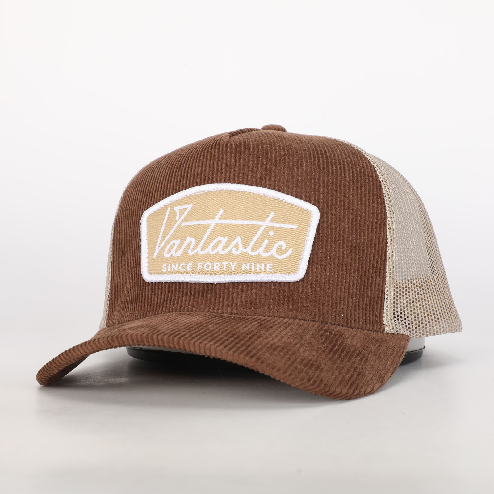 Deluxe Patch Cord Trucker Cap - Brown/Beige