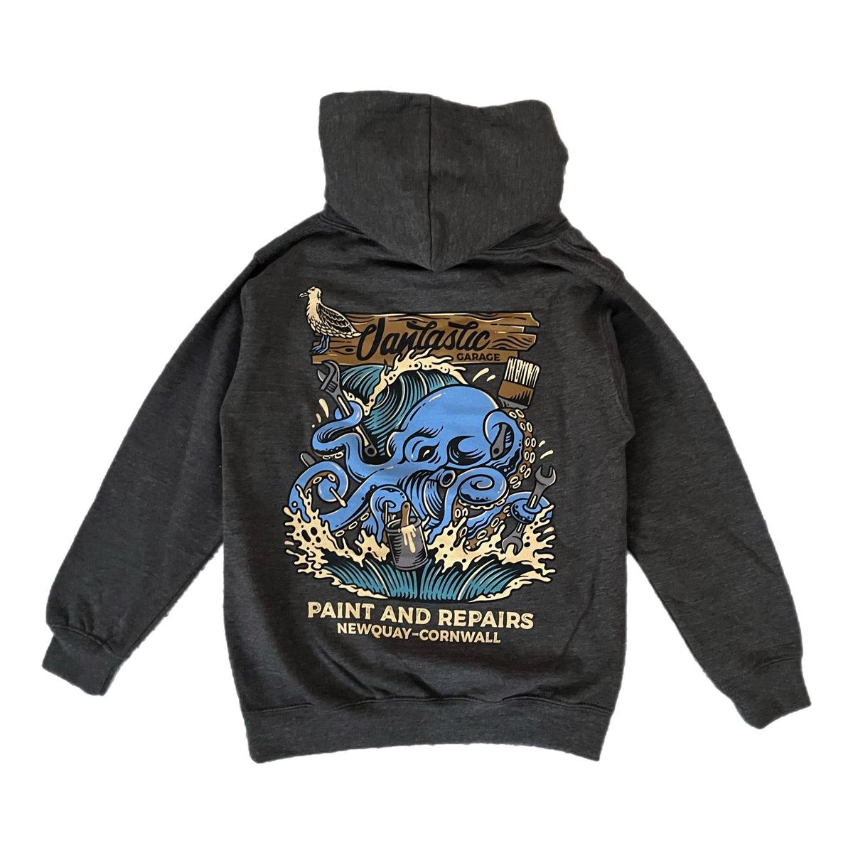 Kids Octopus Hoody - Charcoal