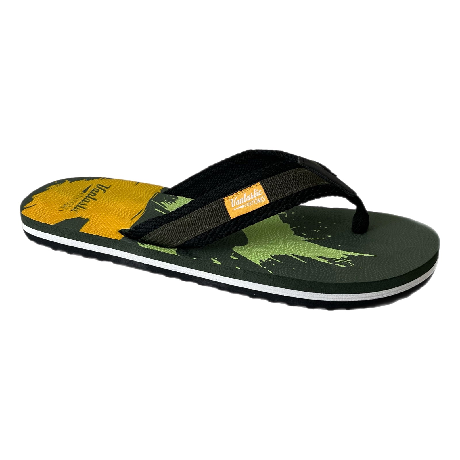 Men's flip-flops Olive/Mustard/Green