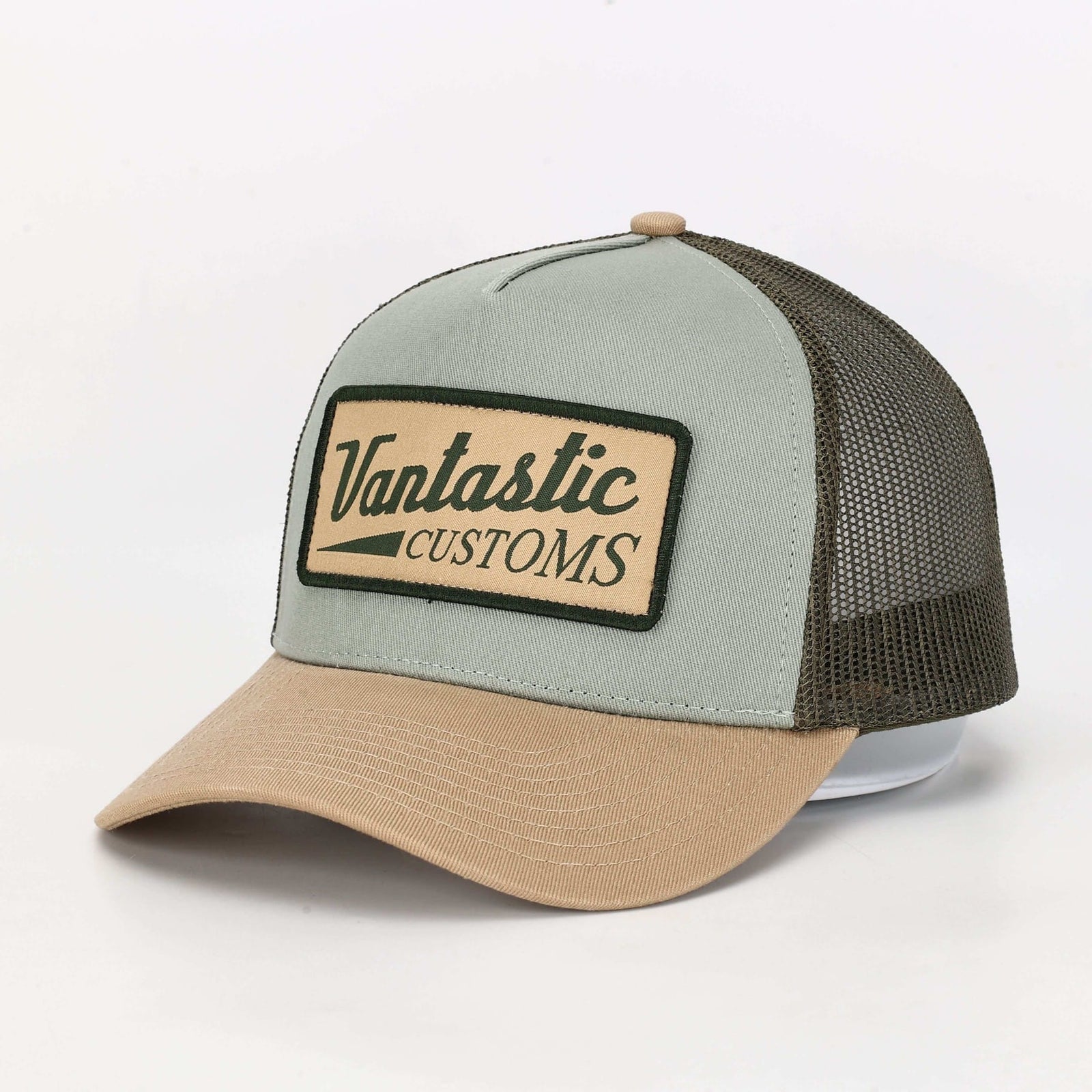 Customs Patch Trucker Cap - sand/sage