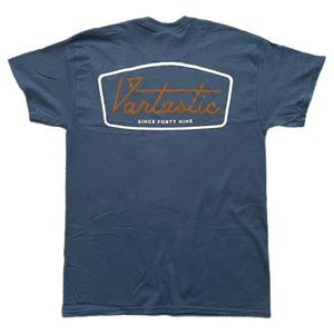 Deluxe outline short-sleeve t-shirt - indigo