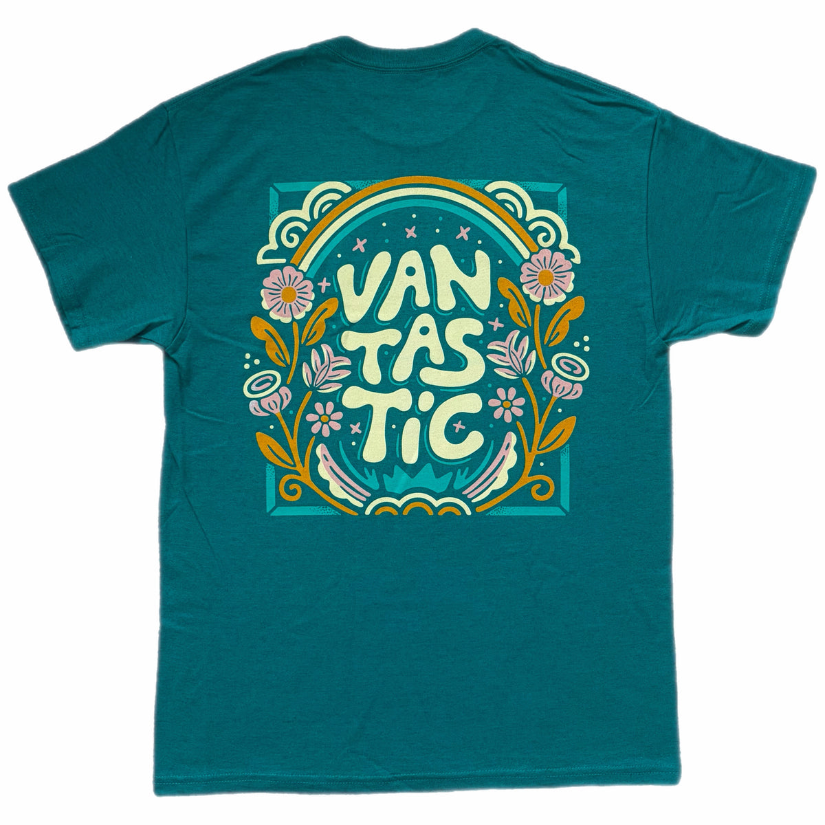 Flower power t-shirt - teal