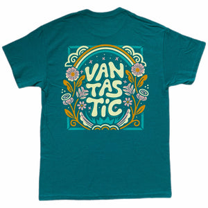 Flower power t-shirt - teal