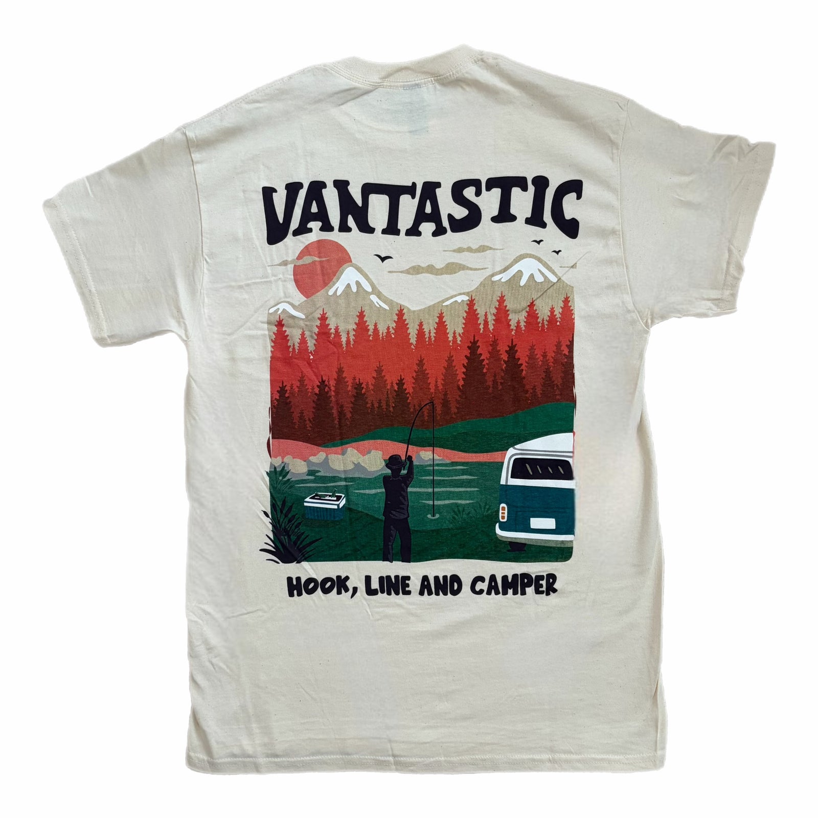 Hook line & camper t-shirt - Vanilla