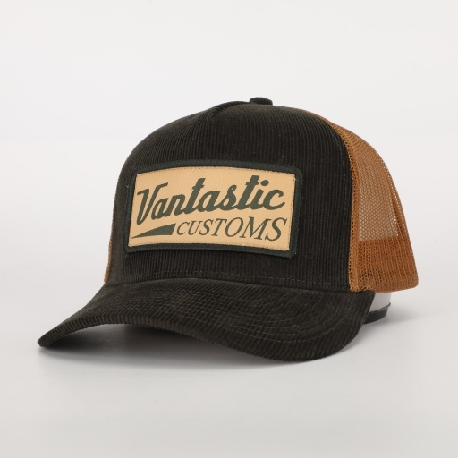 Customs patch trucker cap - black cord