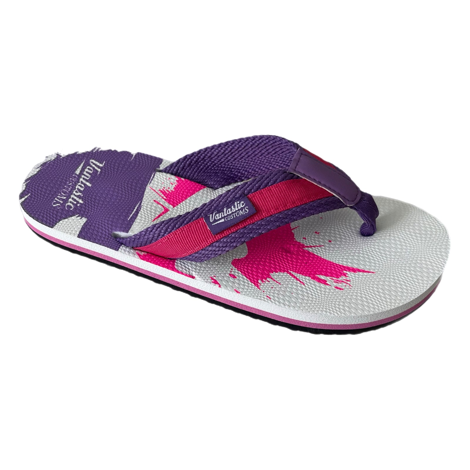 Ladies flip-flops White/Purple/Fuchsia