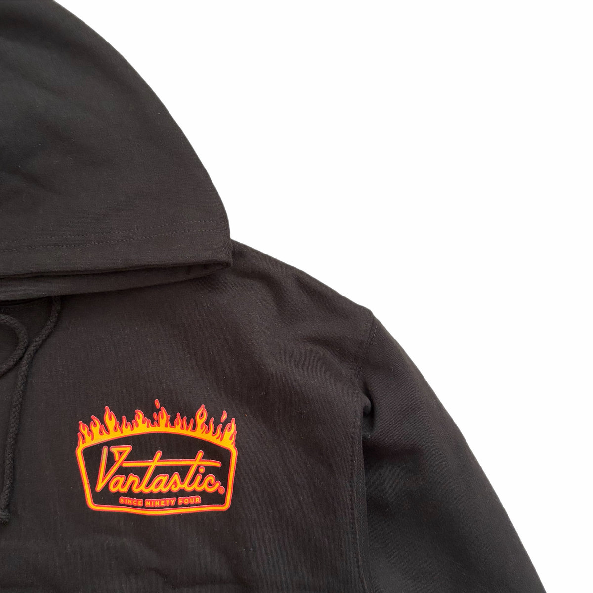 Deluxe flames hoody - black
