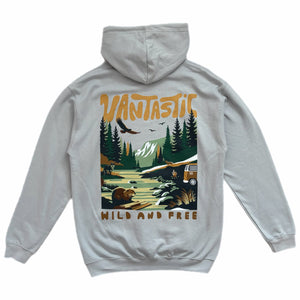Wild and free hoody - moon grey
