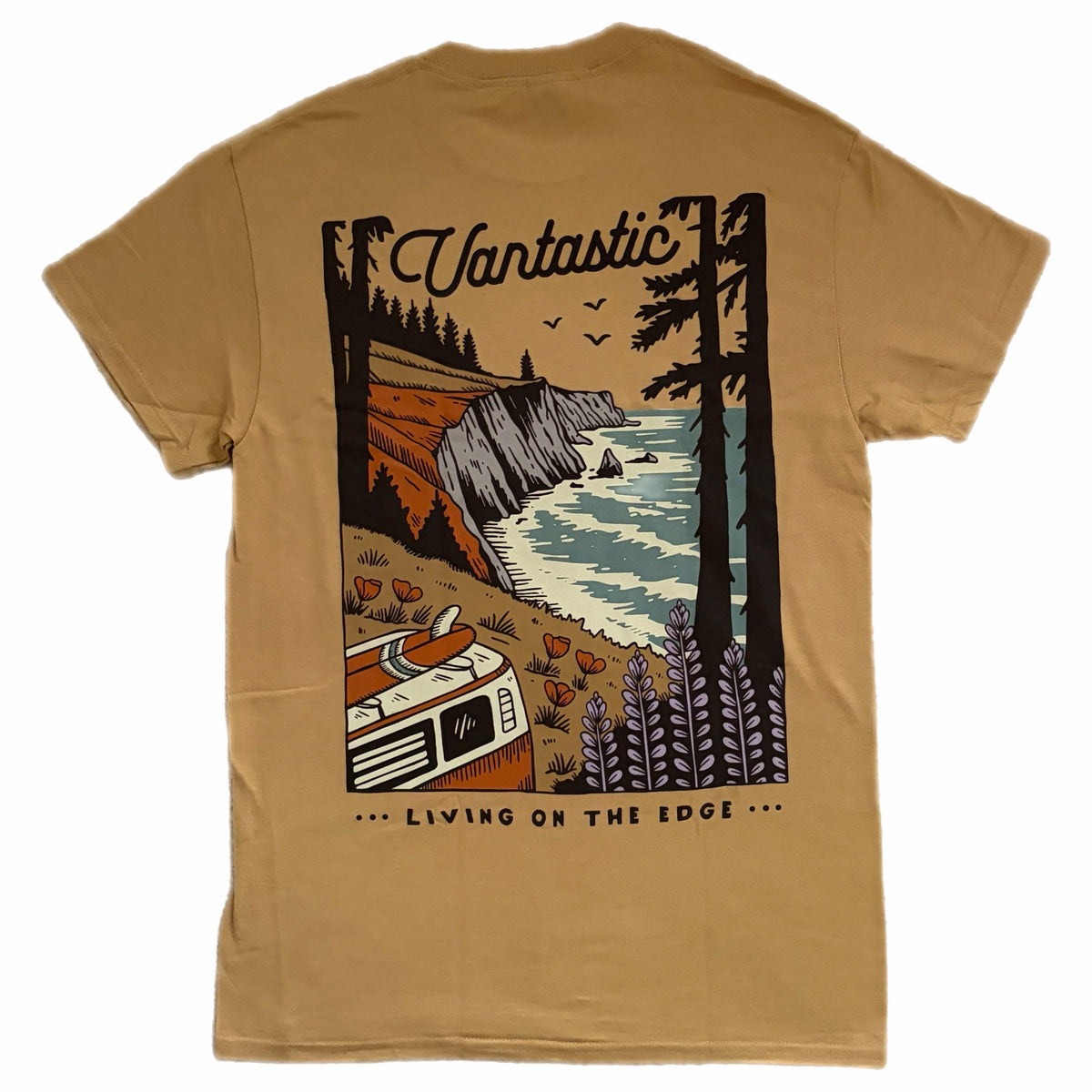 Living on the edge T-shirt - gold