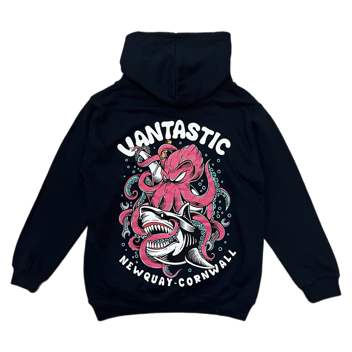 Kids shark attack hoody - navy