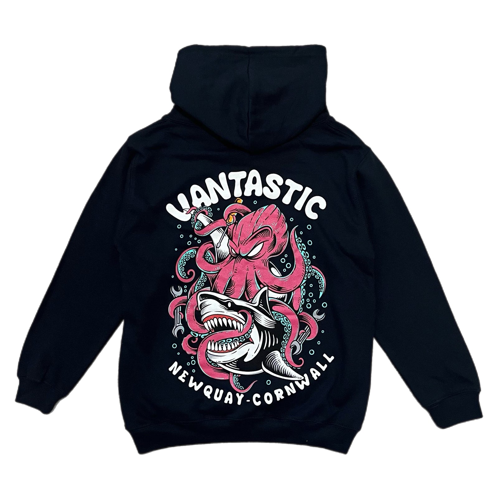 Kids shark attack hoody - navy