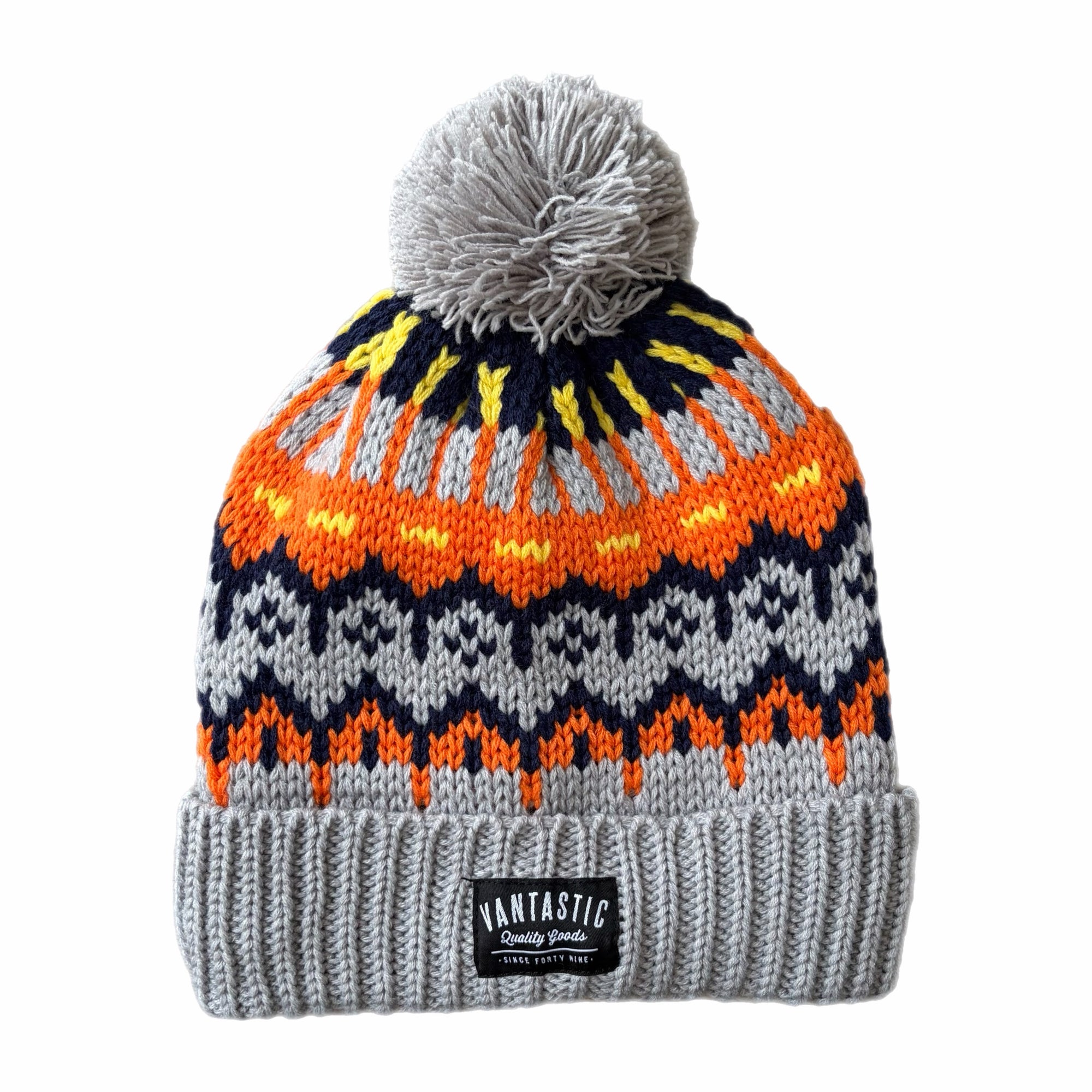 Hoax Bobble Beanie - grey/orange/black