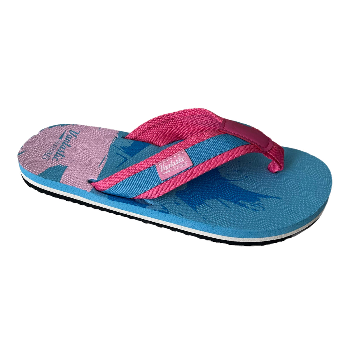 Ladies Flip-Flops Sky Blue/Pink/Turquoise