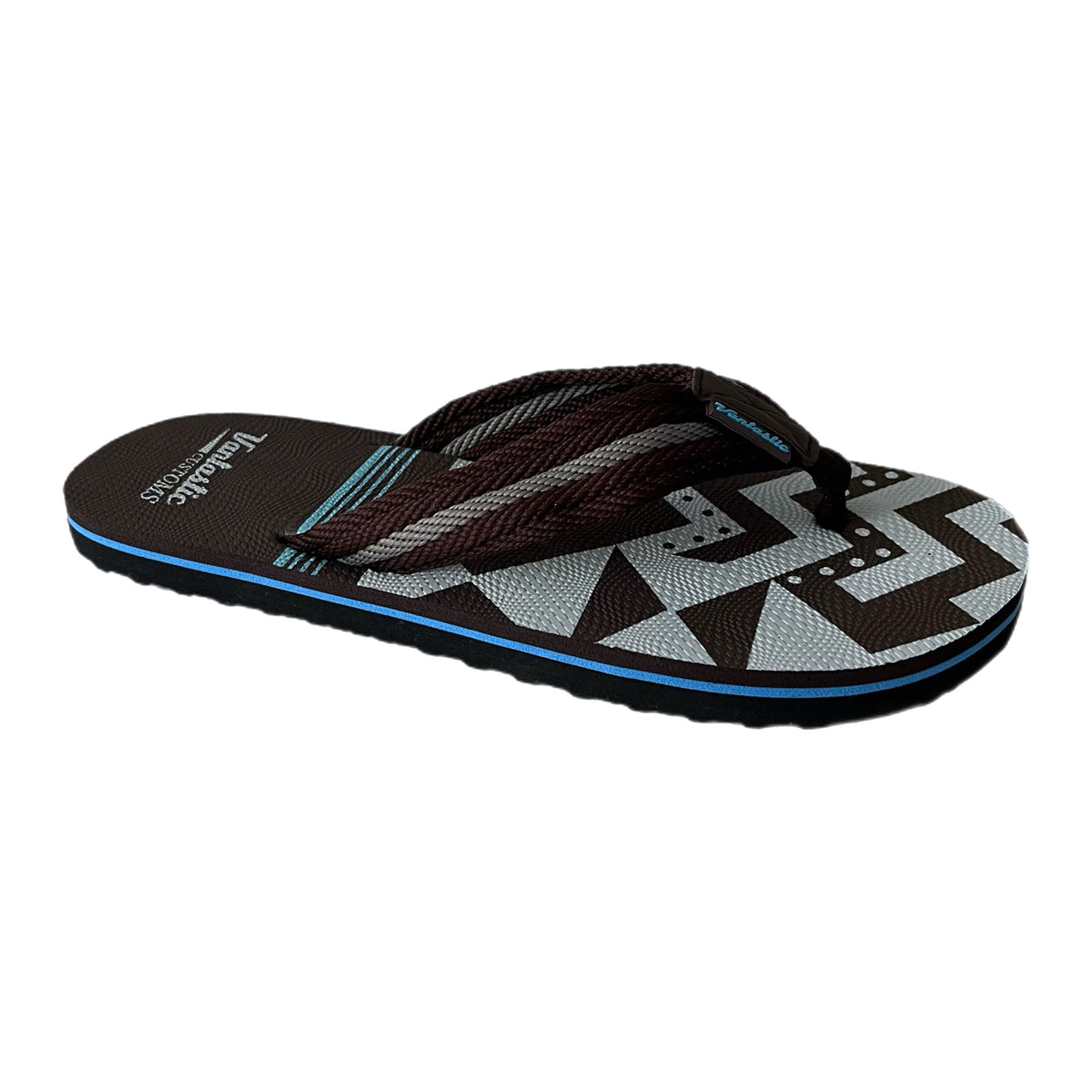 Men's flip-flops Chocolate/Blue/Grey