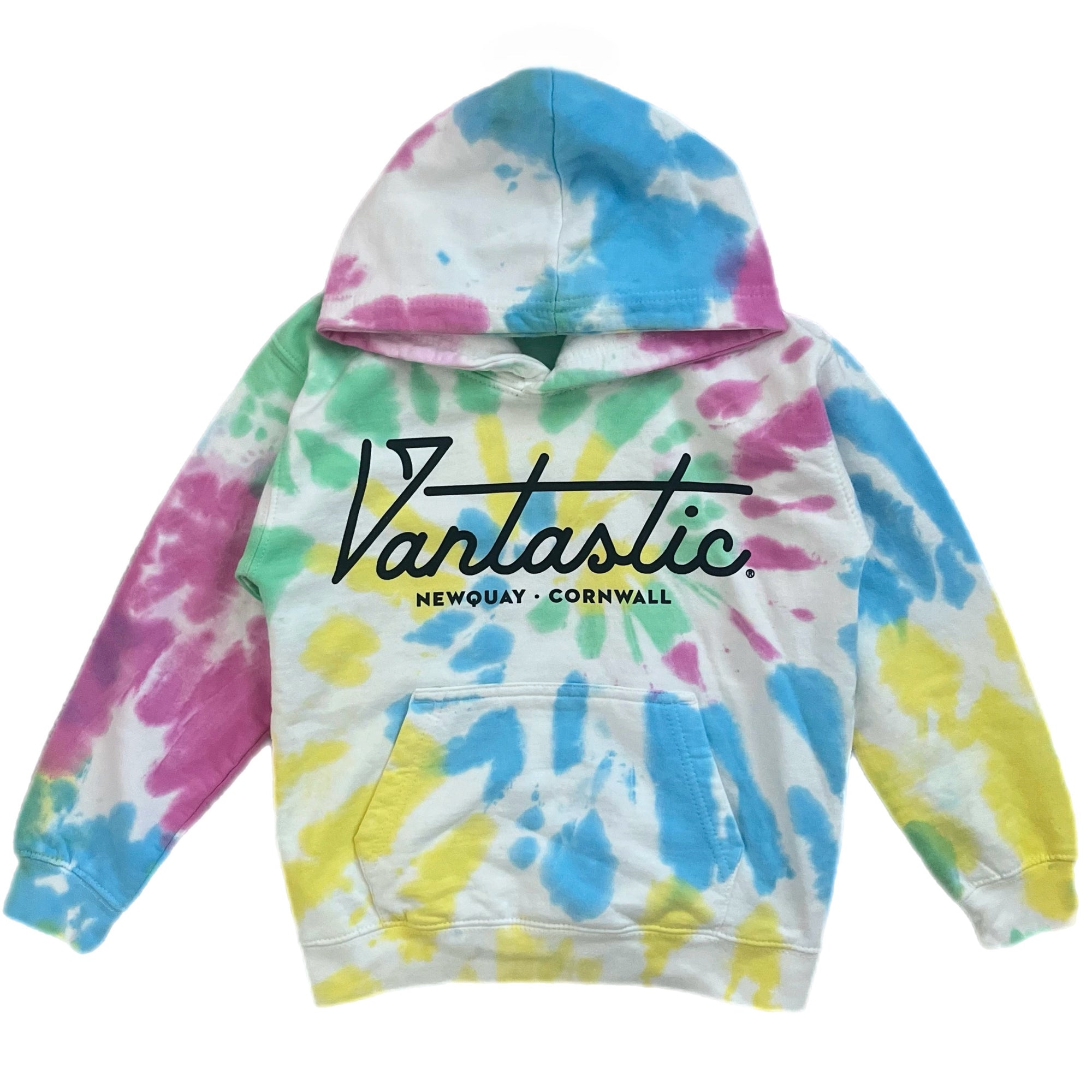 Kids tie-dye swirl hoody - rainbow
