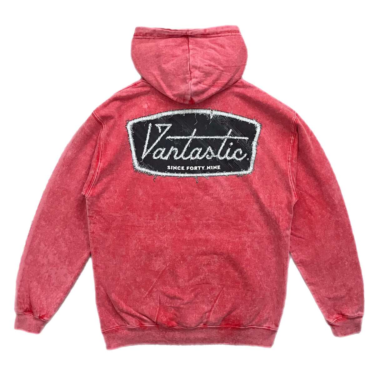 Stitch deluxe Acid wash Hoody - red