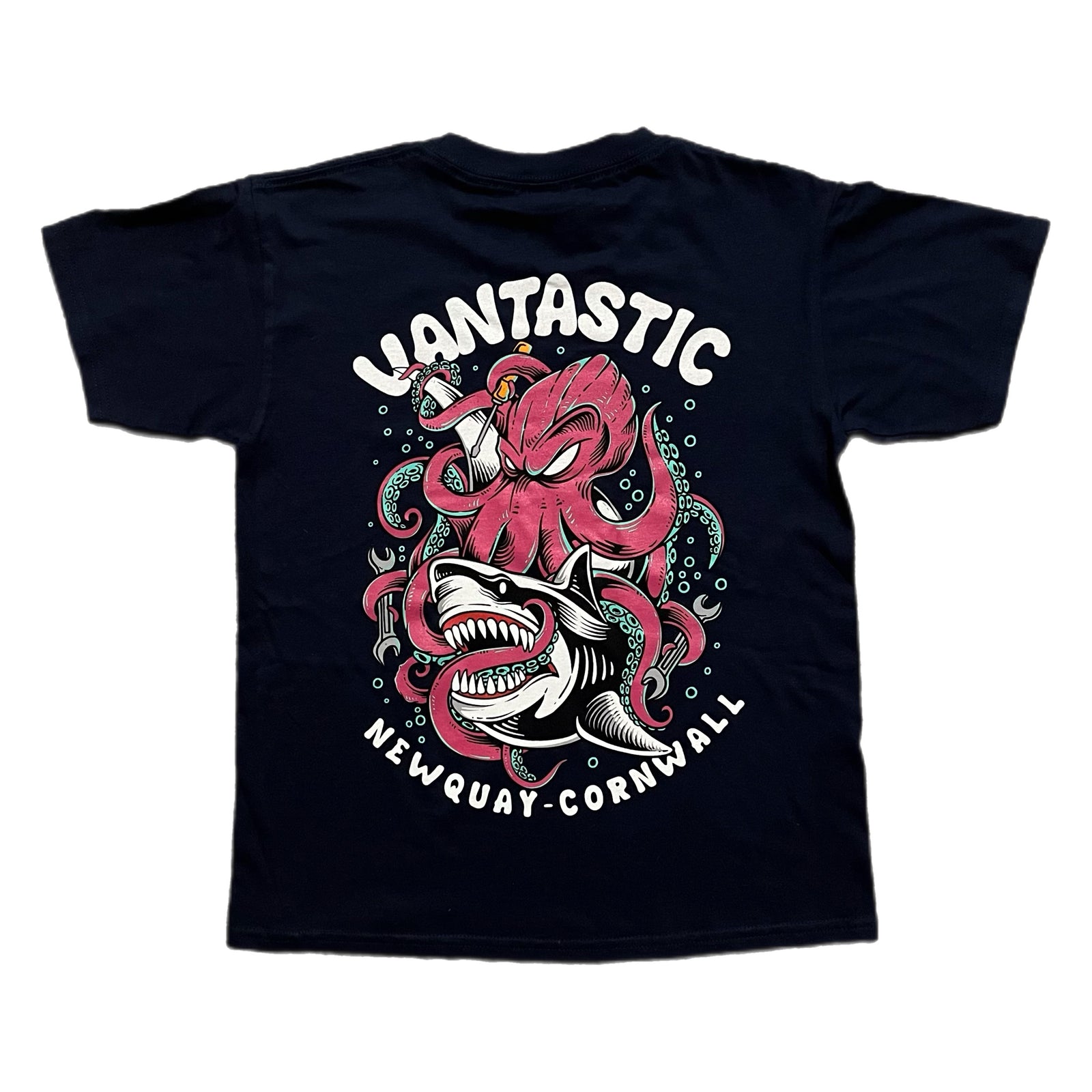 Kids Shark Attack T-shirt - Navy