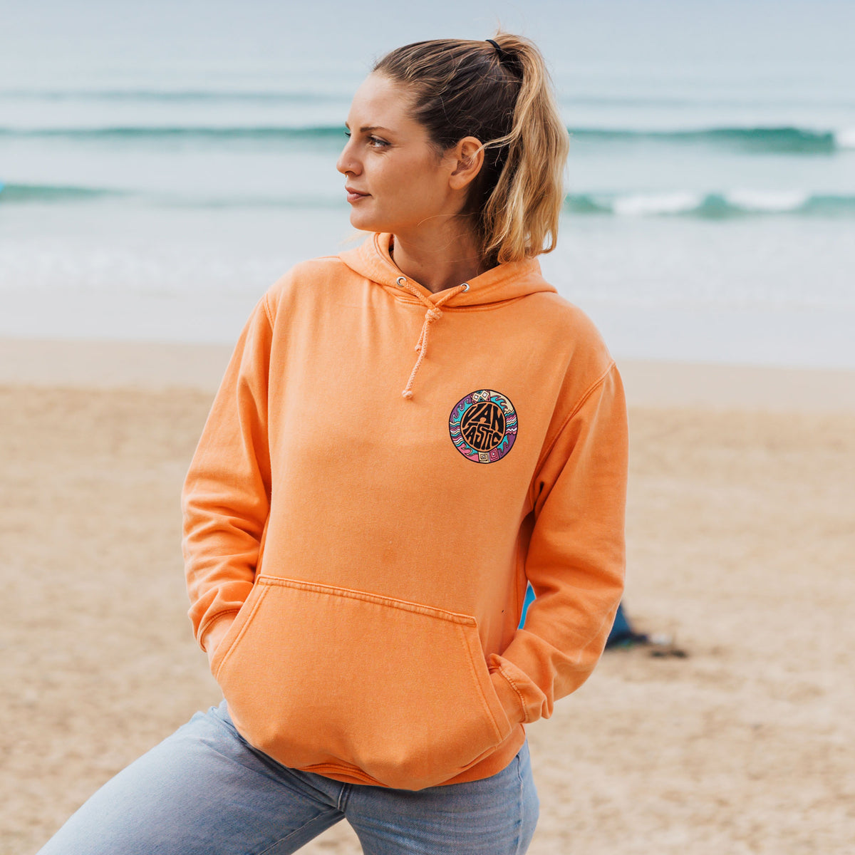 Throwback Acid wash Hoody - Orange